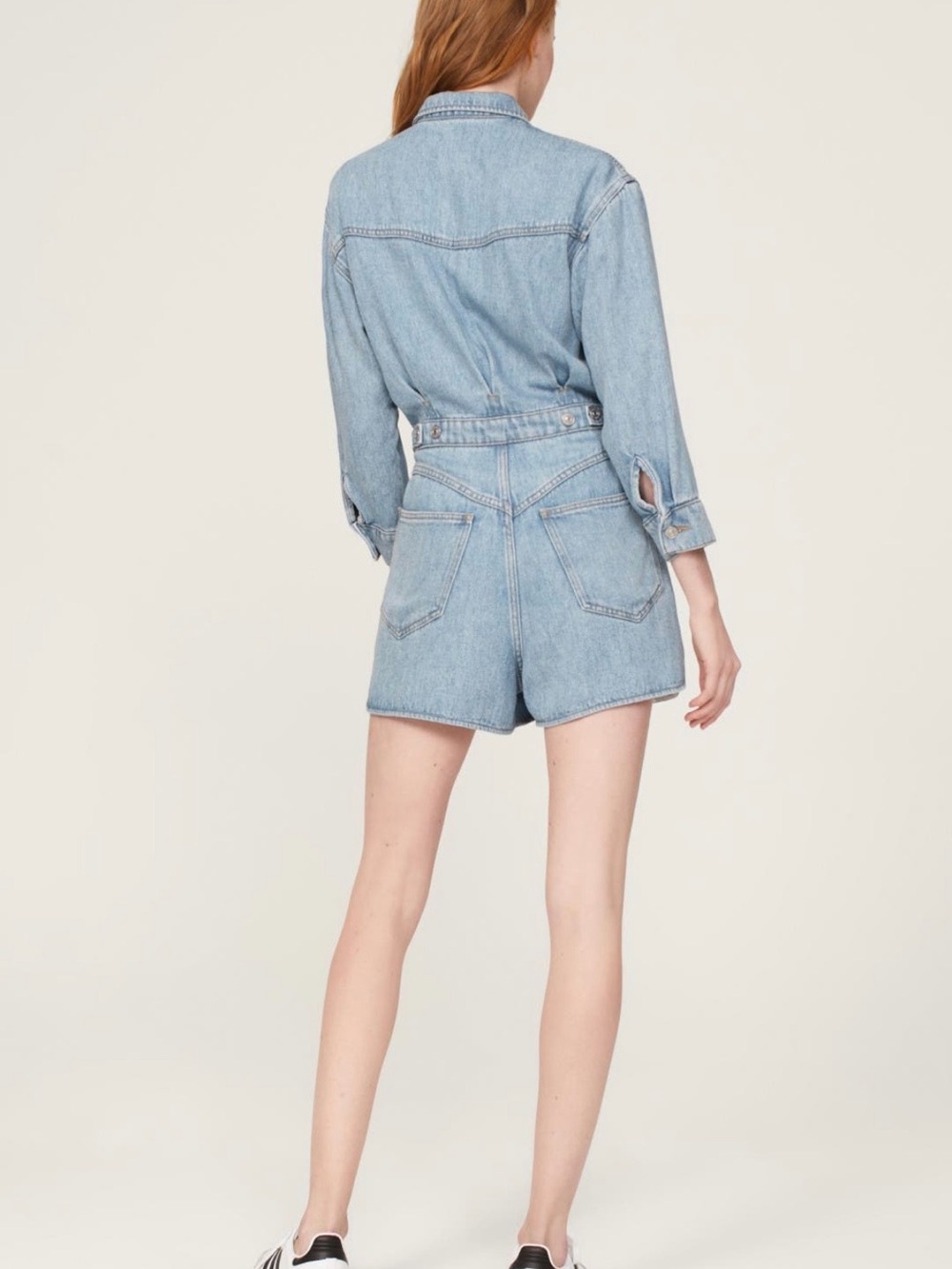 7 For All Mankind Light Blue Denim Romper - Size: S - Picture 3 of 8
